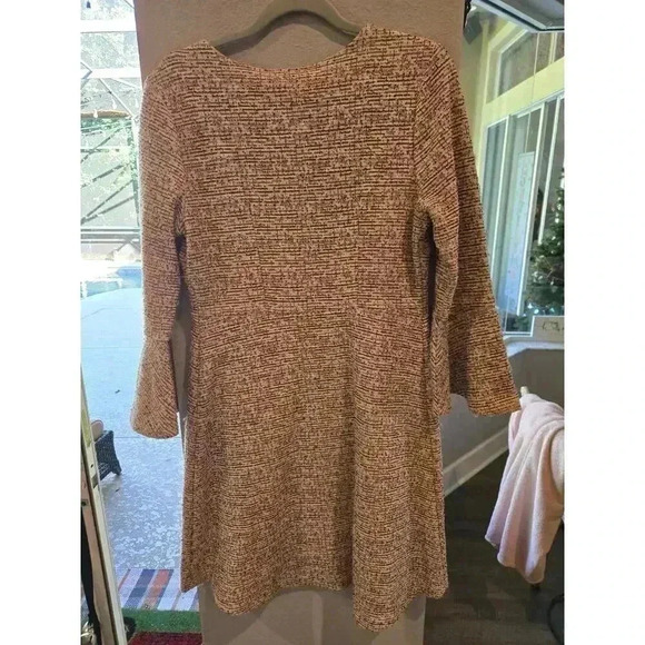 Maeve Women's Fit & Flare Tweed Dress M Pink Multi Knee Length Business Boho - Picture 10 of 10